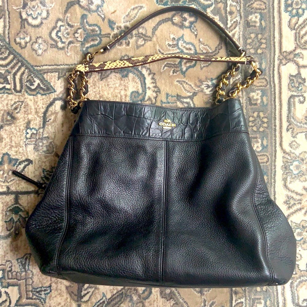 Coach Exotic Lexy Shoulder Bag Oxblood/multi
